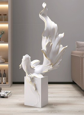 锦鲤喜庆鱼落地摆件轻奢客厅家居装饰品电视柜沙发旁开业乔迁礼物