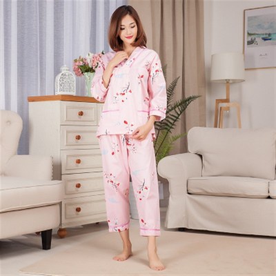 睡衣夏季薄款汗蒸服男女款长袖长裤全K棉情侣男长款桑拿洗浴服