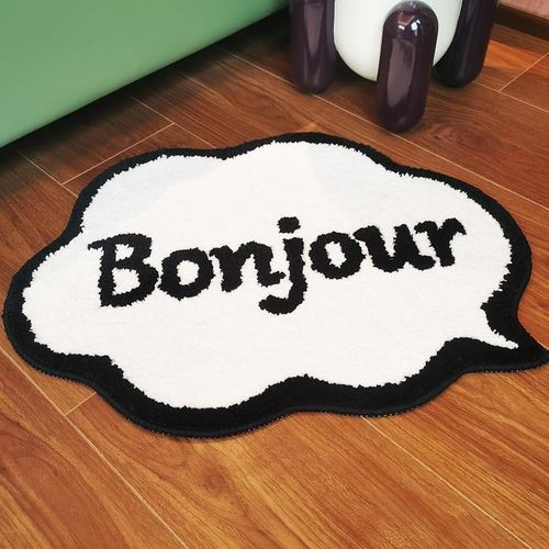 日式浴室吸水防滑地垫卫生间卧室门口脚垫沙发椅子黑白简约脚垫子