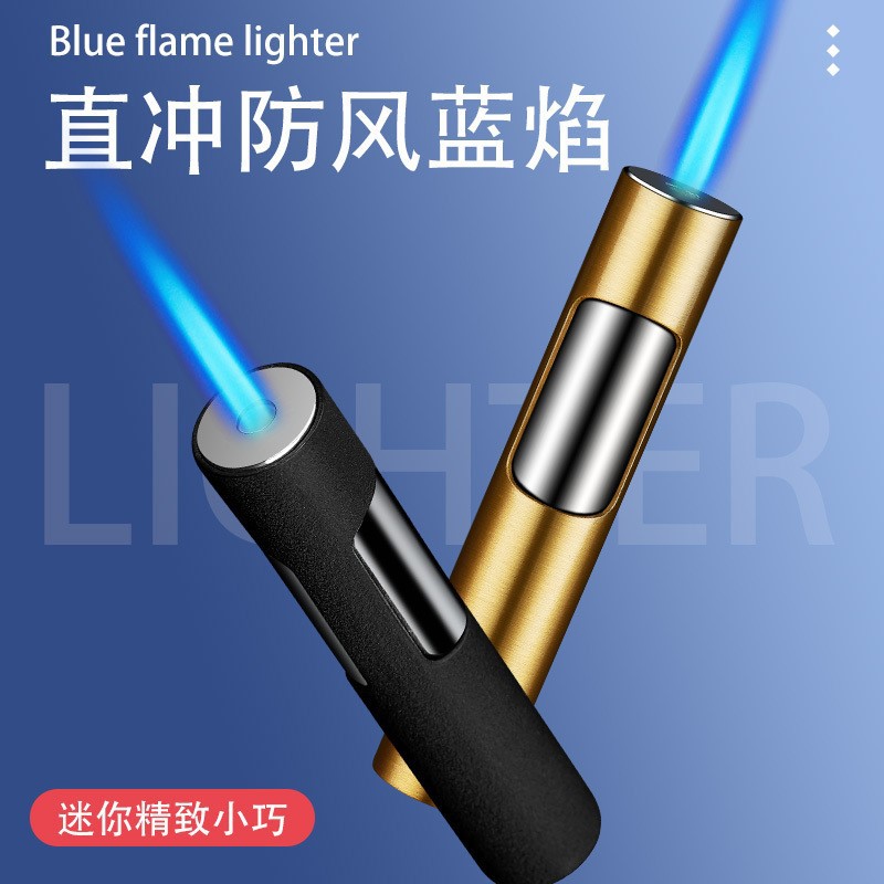 网红Double sided press lighter inflation windproof direct im