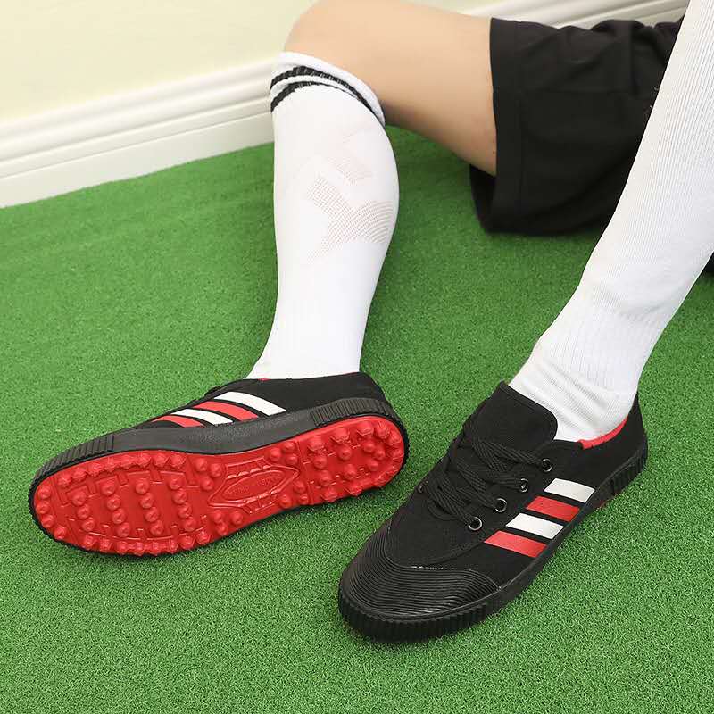 足球鞋男女碎钉儿童训练鞋小学生男童室内透气短钉tf碎钉帆布运动