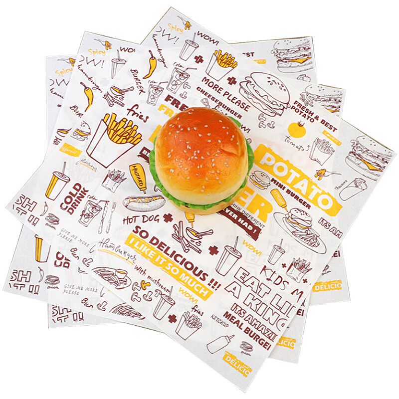 直销新品汉堡纸防油纸一次性商用加厚三j明治鸡肉卷饼台湾饭团包