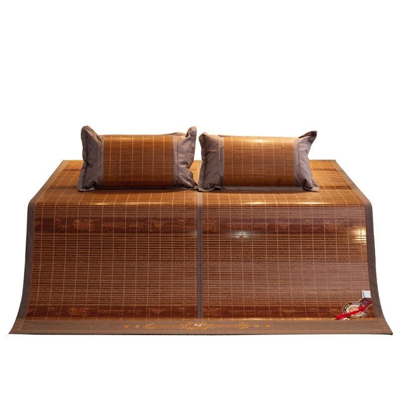 安吉新款竹席1.8m床双面折叠席子学生席竹青水磨凉席1.5大包边