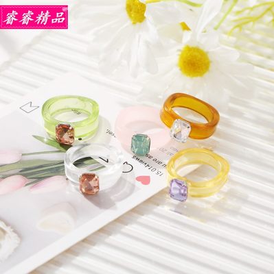 推荐Inlaid diamond resin index finger rings fashion joint ri