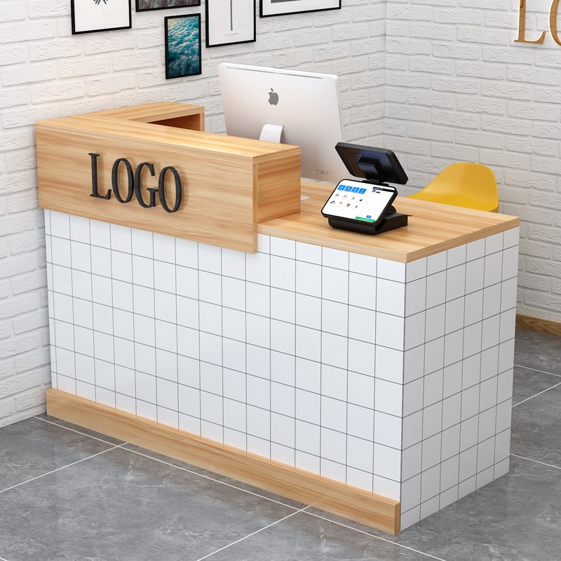 吧台收银台简约小型前台接待台网红奶茶店服装店美甲店理发店柜台