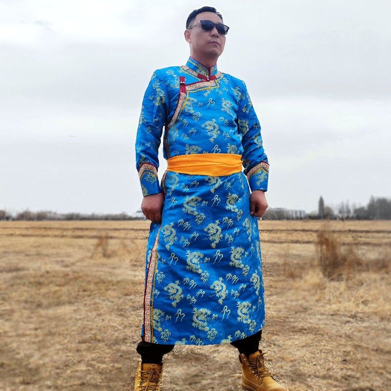 新款男士蒙古袍传统刺绣民族服饰长款春夏蒙古族演出服装舞台表演,男装,其他民族服装,淘宝优惠券,粉丝福利购,淘宝优惠卷