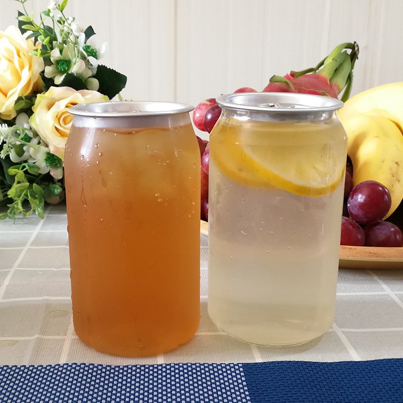 易拉罐封口杯饮品PET透明塑料密封罐J饮料瓶子奶茶精酿自酿啤酒
