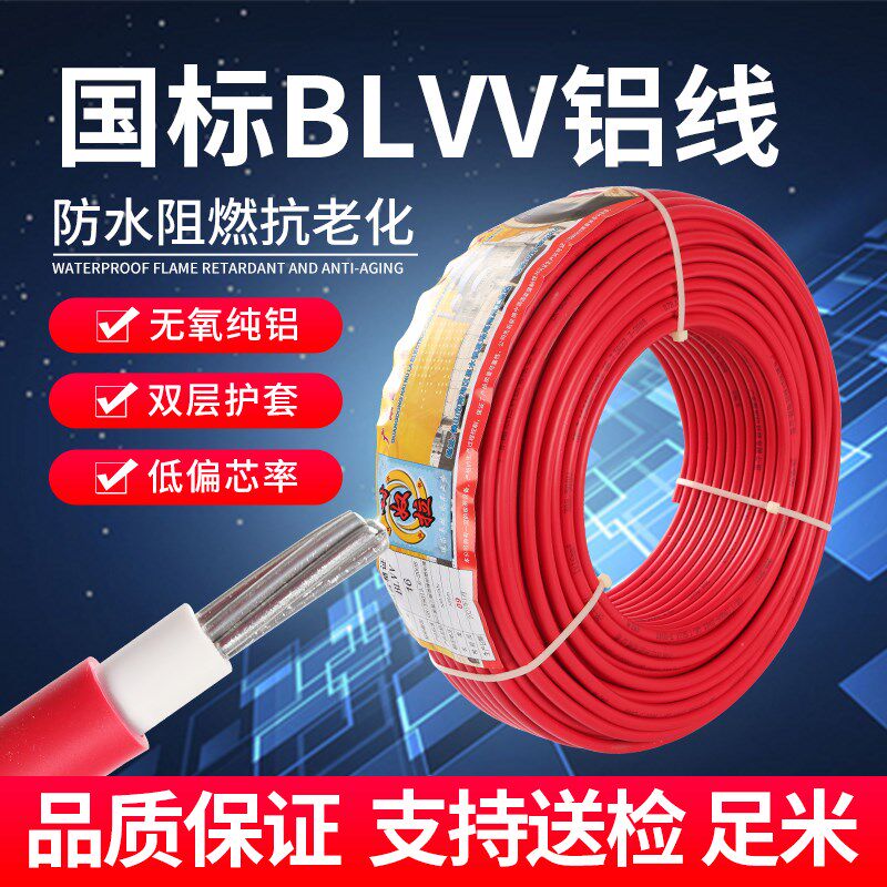 国标BLVV电线铝线6 10 16 25 35 50 70 95平方双皮户外架空电缆线