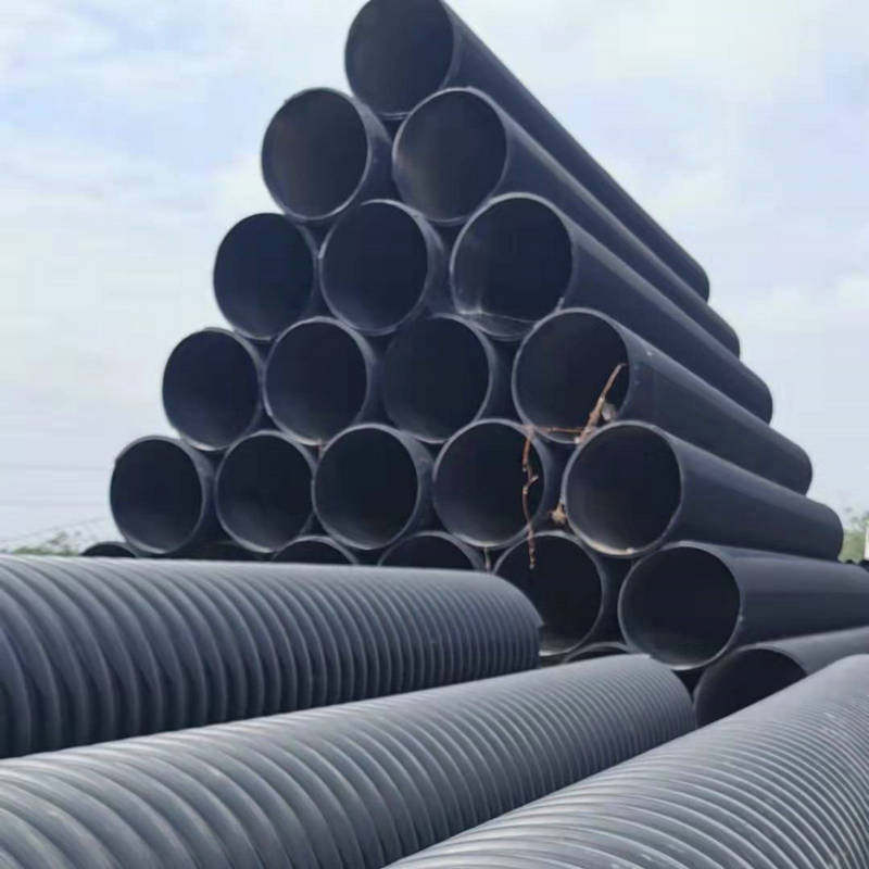 新品西安联塑中财per内肋增强缠绕波纹管 双肋缠绕双壁波纹管