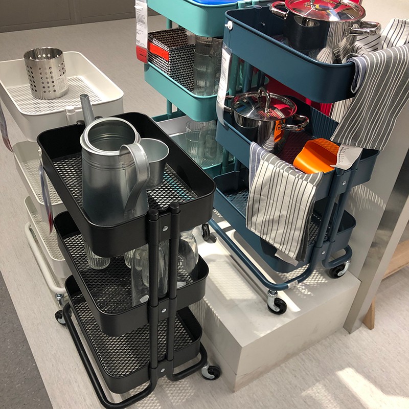 可移动置物架小推车婴儿宝宝用品收纳神器厨房浴室储物收纳架带轮