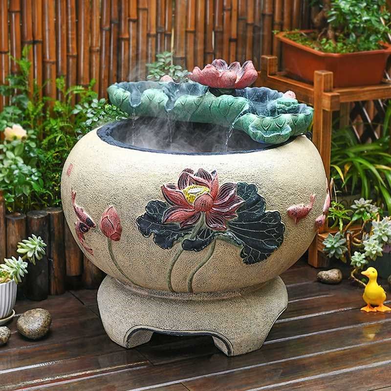 A524庭院流水摆件循环水户外鱼缸阳台小鱼池造景电视柜旁落地假山,家居饰品,流水摆件,淘宝优惠券,粉丝福利购,淘宝优惠卷