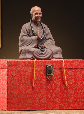 弘一法师摆件紫砂历史人物李叔同佛像雕像禅意中式X客厅家居摆件