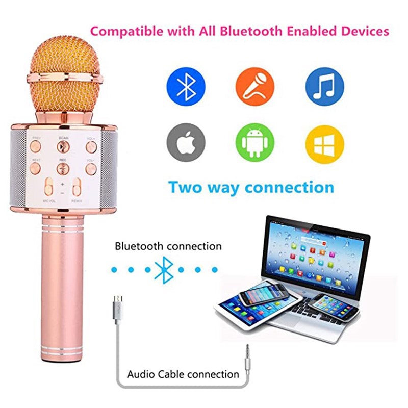 推荐4 in 1 bluetooth microphone wireless professional conden