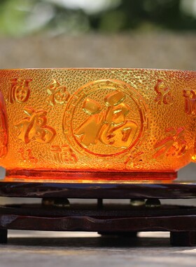 工厂销财位玄关钥匙收纳碗琉璃五福聚宝盆客厅招财风X水摆件店铺