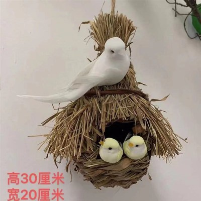 仿真鸟窝创意手工墙面上幼儿园植物角墙壁挂件干树枝装饰挂饰森系