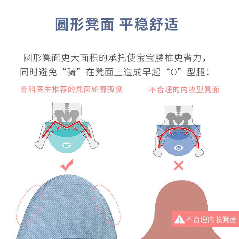 婴儿腰凳不咯腰夏季蜂窝透气网双肩多功能窄裆宽婴童背带抱娃神器