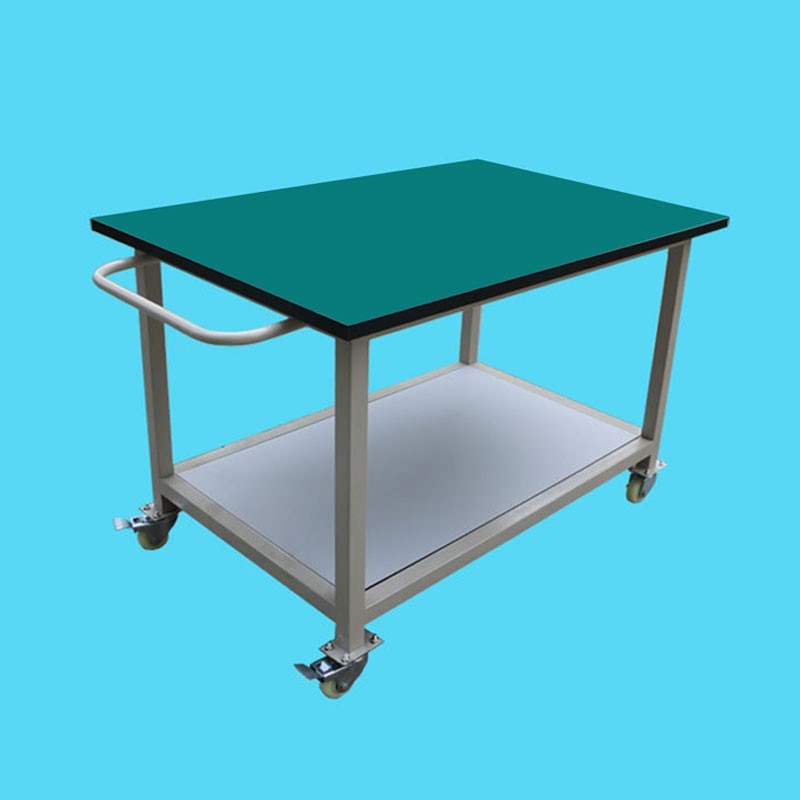小手推车防静电工作台生产线流水线带轮周转刹车打包操作台活动桌