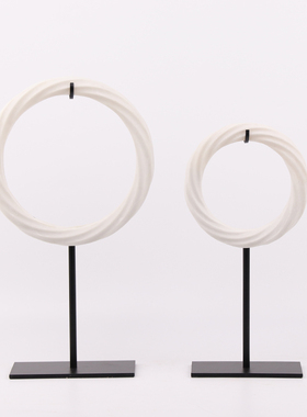 现代新中式招h财摆件样板房间客厅玄关办公室博古架风水家居装饰