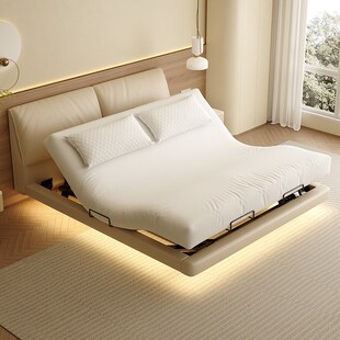 大象耳朵悬浮床现代简约主卧双人床多功能可升降全自动智能电动床