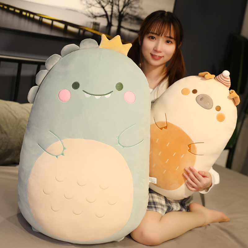 可爱恐龙公仔小猪毛绒玩具玩偶靠枕大号床上睡觉抱枕超软玩偶女孩
