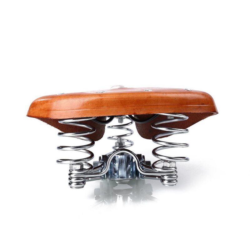 自行车牛皮鞍座真三簧坐垫复古车座牛皮鞍座座包自行车配件