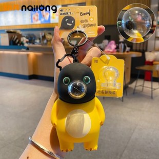 正版大号黑脸奶龙钥匙扣时尚情侣配饰趣味解压发泄公仔可爱包挂链