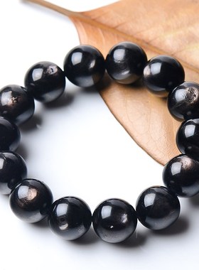 天然金运石手链带金眼效应水晶男女款古埃及原矿银线石手串超个性