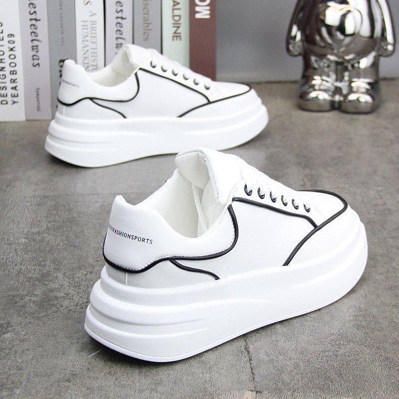 厚底内增高小白鞋男2023秋冬季新款松糕鞋潮百搭休闲鞋子男情侣鞋,流行男鞋,帆布鞋,淘宝优惠券,粉丝福利购,淘宝优惠卷