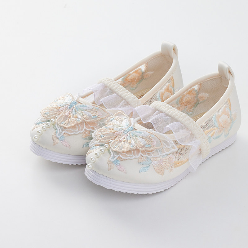 汐汐慕女童古风汉服鞋子儿童绣花c鞋民族宝宝古装老北京布鞋旗袍