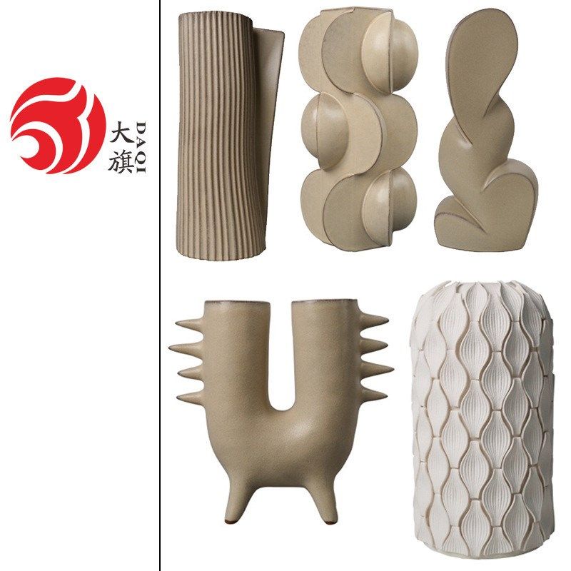 现代艺术家居软装白色陶瓷手工花瓶摆件样板房别墅酒店装饰品,畜牧/养殖物资,特种养殖设备,淘宝优惠券,粉丝福利购,淘宝优惠卷