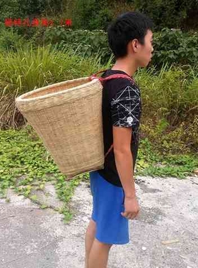 采茶叶篮子多功能家用大号买菜背篼竹篮竹篓竹筐收纳家用背包谷