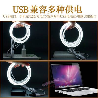 速发USB 5V Flexible Neon Light LED Strip Light Silicone COM