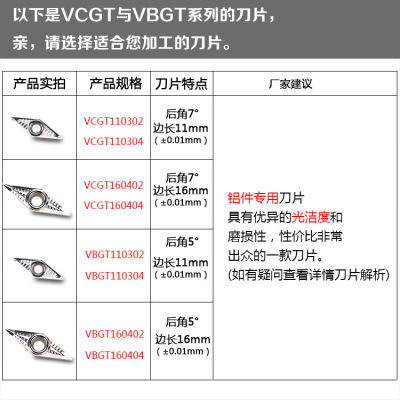 速发数控铝用刀片VCGT1604/VBGT11030404尖刀精车刀粒外圆内孔车