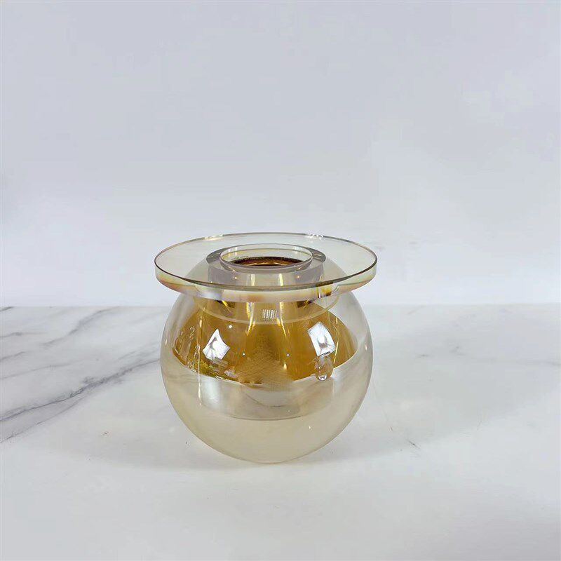 简约现代几何形茶色烟灰茶色水晶摆件售楼处软装饰品桌面摆设