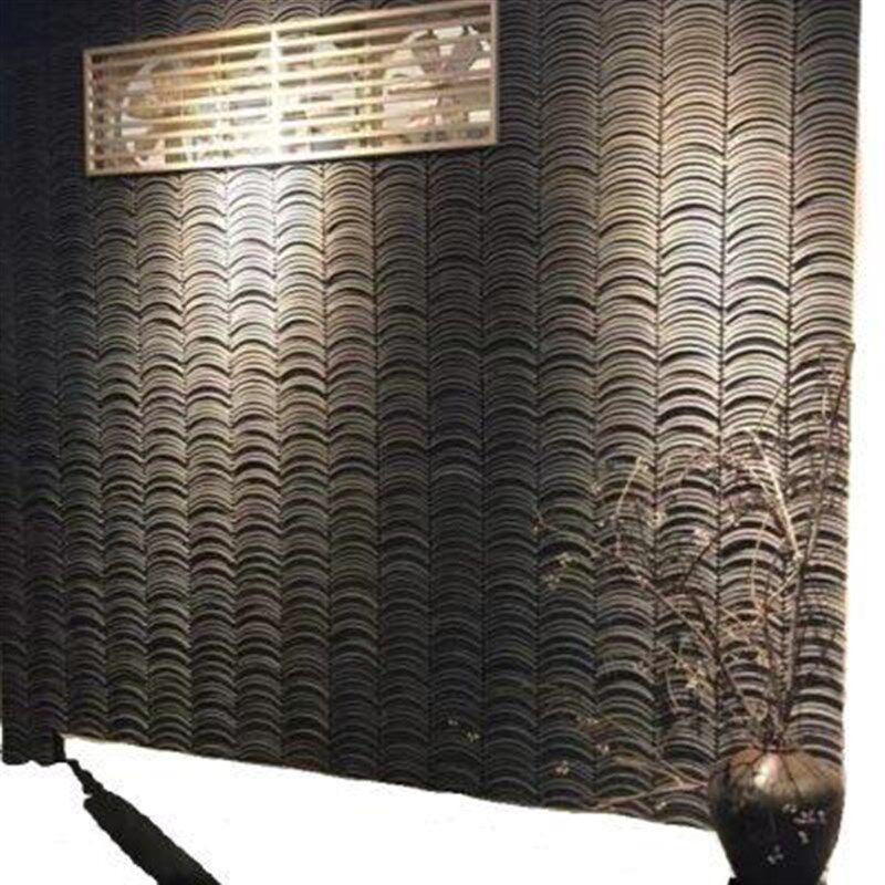 仿古一体鱼鳞窗花 装饰立瓦 小青瓦 围墙装饰瓦 一体瓦