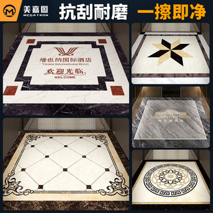 厂家电梯地垫PVC轿厢地毯专用地板胶垫定制logo图案星.期毯耐磨防