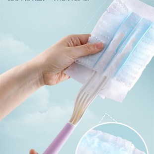 出岛国 一次性静电除尘掸鸡毛掸子擦灰扫灰清洁吸附 配12个掸头