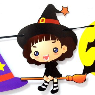 网红Halloween party decorations Halloween triangle pull flag