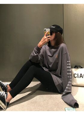 孕妇打底裤春秋新款百搭外穿打底裤3-9个月纯棉托腹九分裤子秋季