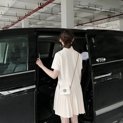 很仙智薰法式桔梗裙森系甜美超仙女气质百褶小香风X西装洋装子夏