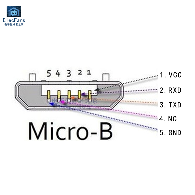 新品Micro-5P插头 CH340刷机线下载器板 USB转TTL RS232升级串口 电子元器件市场 仿真器/下载器 原图主图