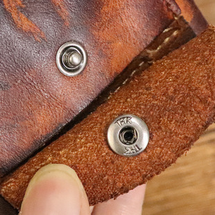 复古褶皱植鞣皮头层牛皮青年钱夹两折证件包真皮钱包短款零钱卡包