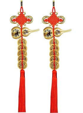 五帝钱门对门铜葫芦真品纯铜摆件大门口卫生间厨房西北吉祥结挂件