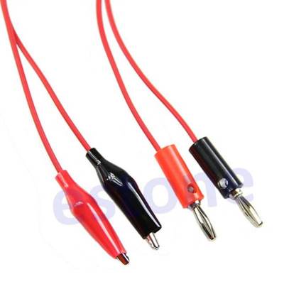 推荐1M Red 1 Set Alligator Test Lead Clip To Banana Plug Pro