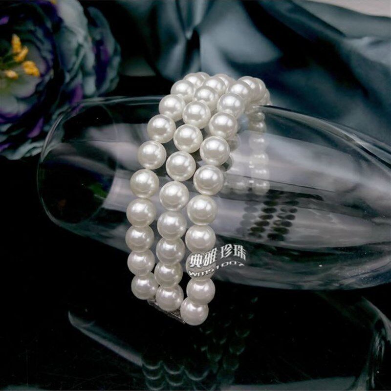 珍珠手链女多层韩版简约配饰个性法式三层手饰大气百搭饰品