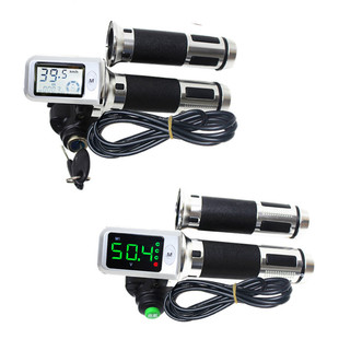新款 36V48V60电动车液晶转把电瓶车油门把手霍尔测速显示车速里程