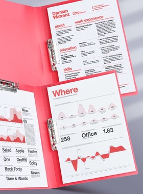 10个红色文件夹am4资料夹演讲朗诵稿夹签约本文件整理收纳夹子文b