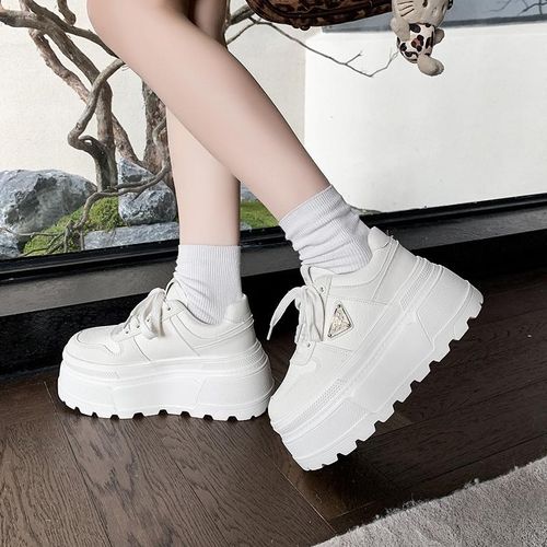 主婚纱神器10cm高跟鞋女休闲运动松糕鞋厚底小个子增高新娘婚鞋