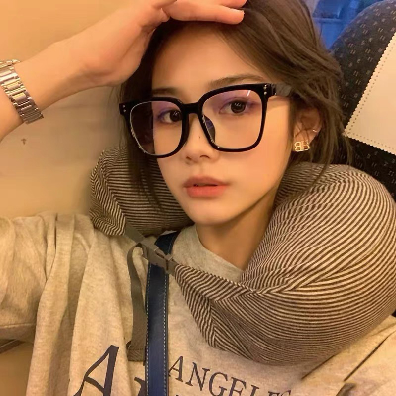 超轻黑框眼镜女方框m可配度数近视眼睛大脸显瘦男黑色大框素颜神