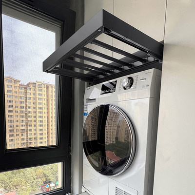 洗衣机隐形晾衣架多功能可伸缩滑轨阳台衣柜抽拉式裤架衣柜内置